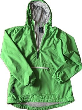 Charles River Apparel Lime Green Hooded Pullover Rain Jacket